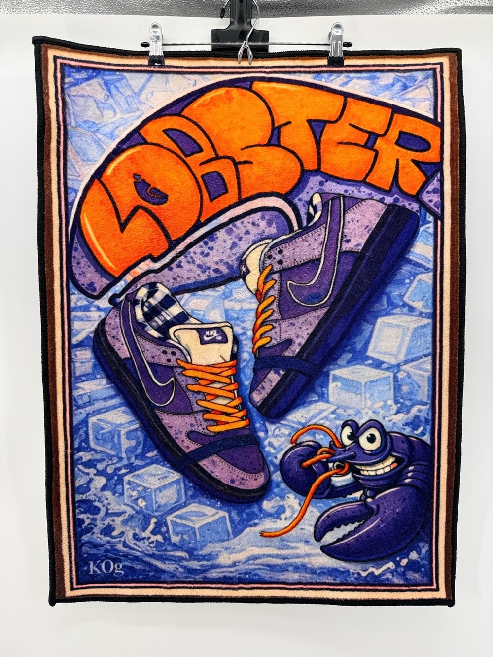 Purple Lobster Sneaker Rug 30x22 SB Streetwear Sneakerhead Wall Art Decor